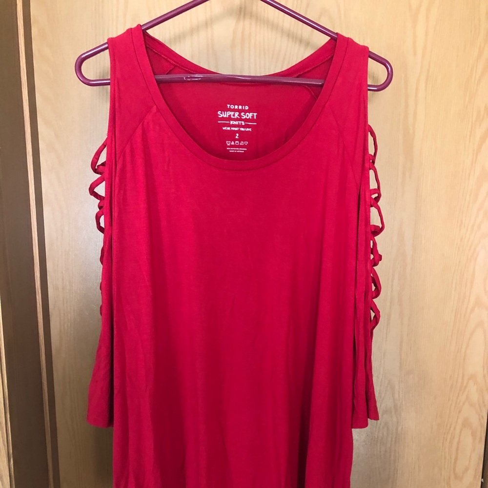 Torrid Super Soft Knots New Red Shirt 2